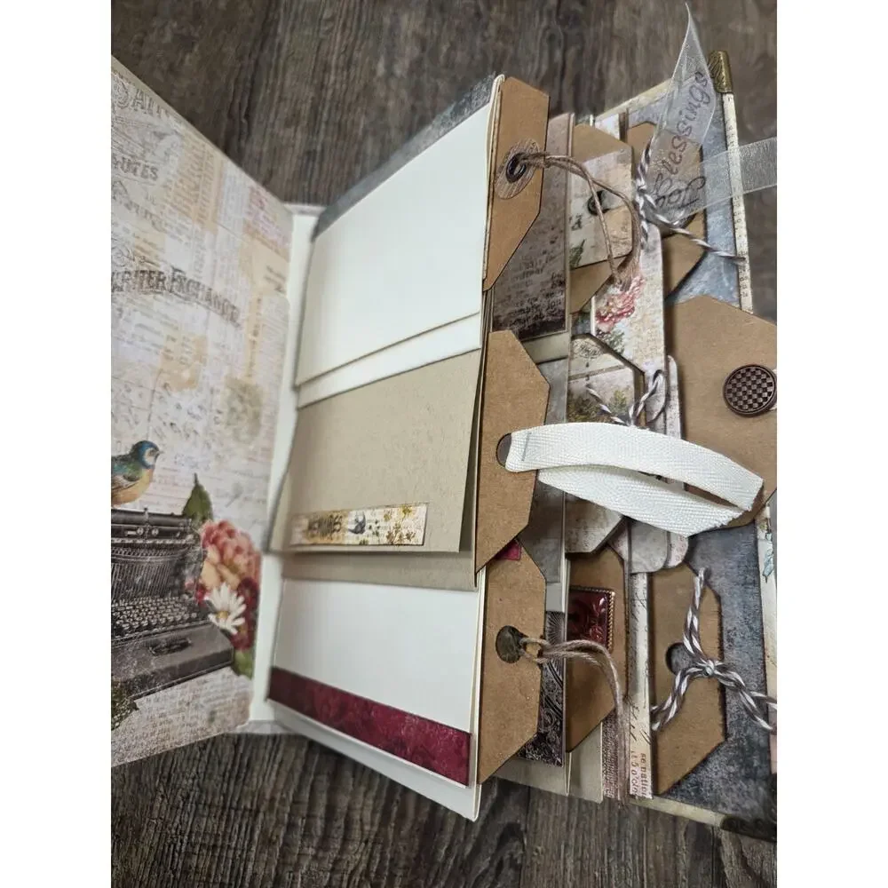 Family Chronicles Vintage Look Junk Journal Album Pre-Made Ready for Pictures